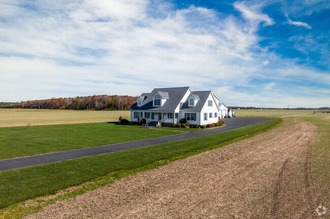 Modern farm houses sit on over an acre lots in Rhodesdale.
