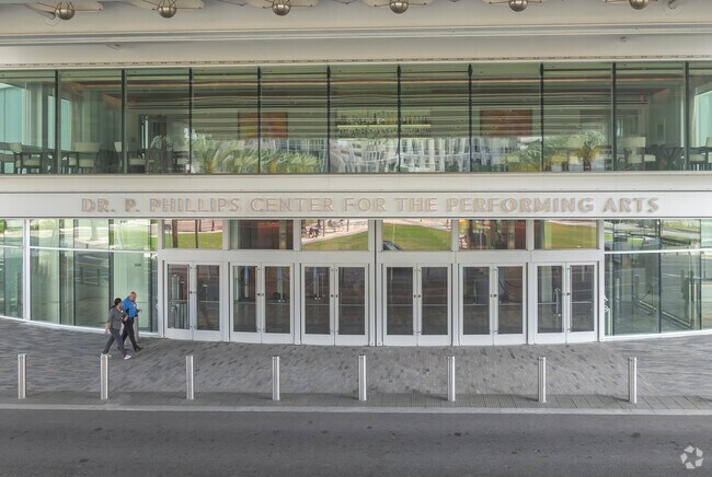 Delaney Park is home to the Phillips Center for Perorming Arts.