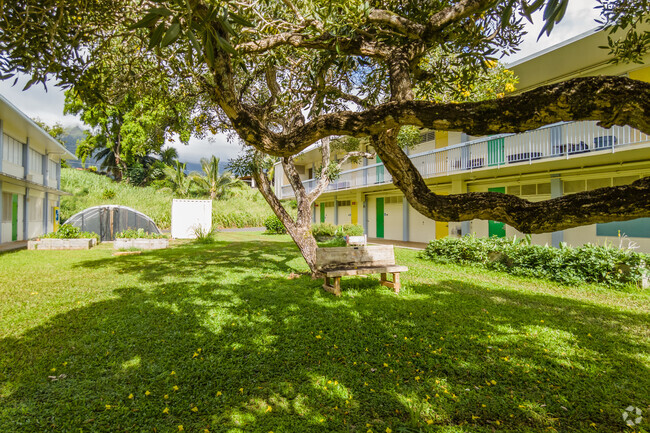 Come explore and enjoy Puohala Elementary's thriving campus with lush greenery and vibrant student art.