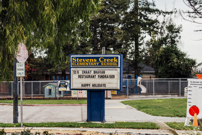 The signage of Stevens Creek Elementary School in Cupertino, California.