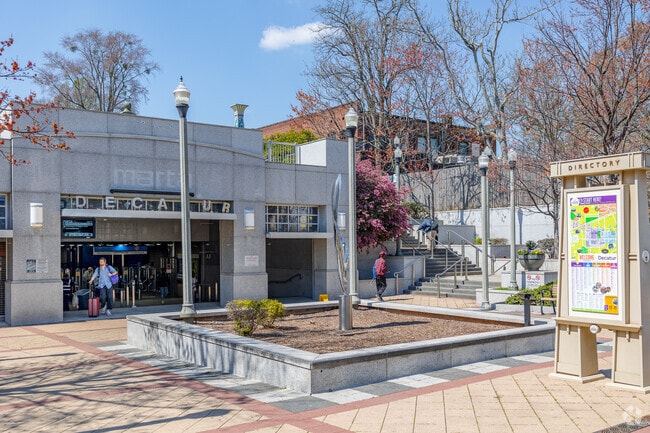 Catch the MARTA train, which is conveniently located in the middle of downtown Decatur.