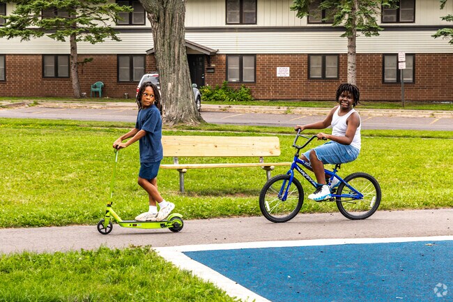 The paths at Kelly Park can be used for bikes, scooters and walking.