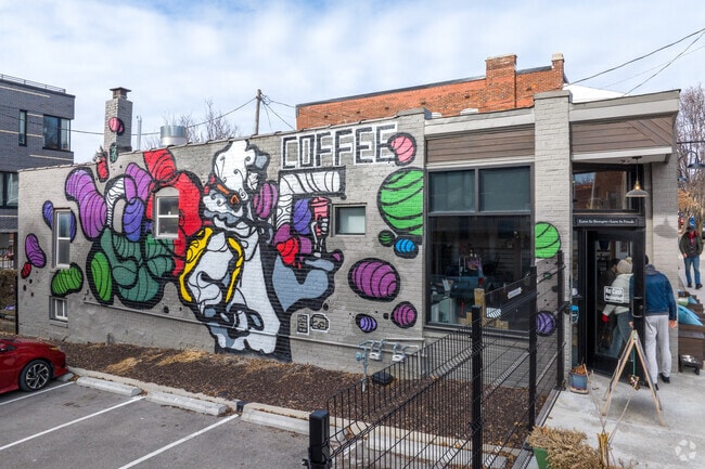 Colorful art invites customers into Core Coffee next to the Paseo West neighborhood.
