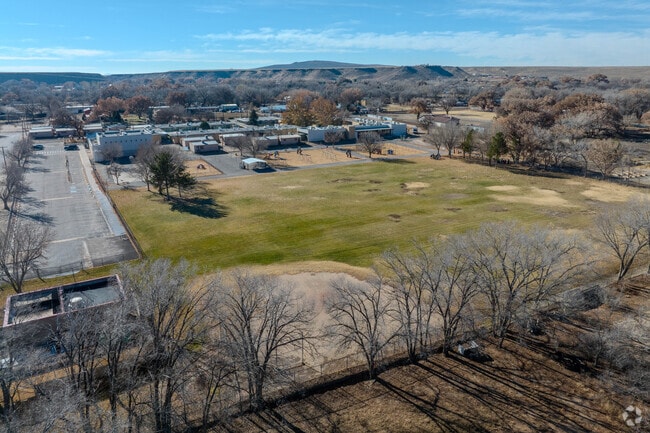 Los Padillas Elementary school large grass field.