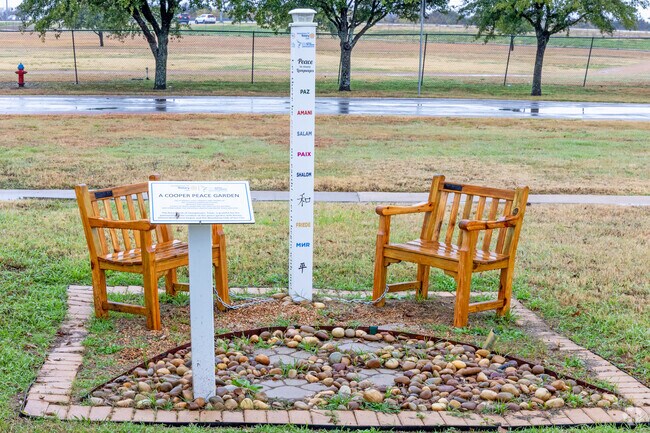 The Peace Garden at Cooper Elementary is a place of peace signifying the unity of all nations.