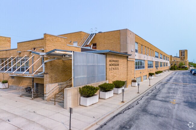 The entry of Milwaukee Montessori School in the Cannon Park neighborhood.