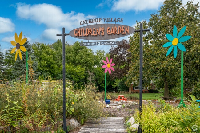 The Children's Garden at Annie Lathrup Park in Lathrup Village has bright flowers.