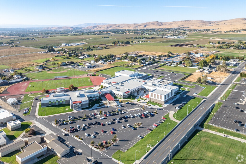 A welcoming entrance is seen at East Valley High School.
