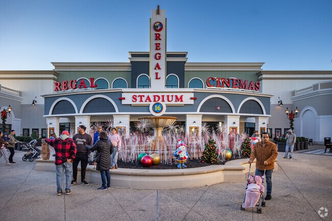 All of Tanger outlets is decorated for the Christmas Tree Lighting near Baywood.