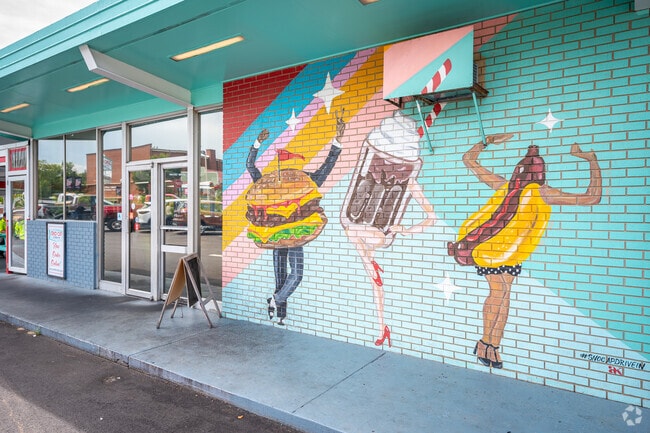 The newly redesigned mural located on the side of Sno-Cap Drive In of Downtown North Augusta