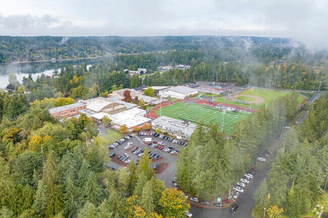 Peninsula High School overlooks Purdy with modern facilities.