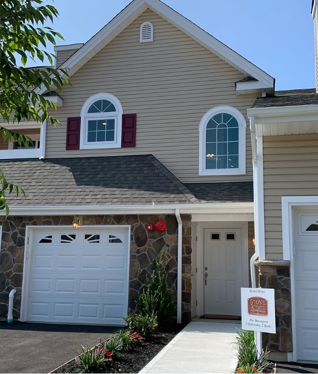 Private driveway and attached garage