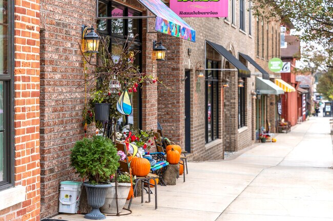 Colorful shops and restaurant offer their service in LeClaire.