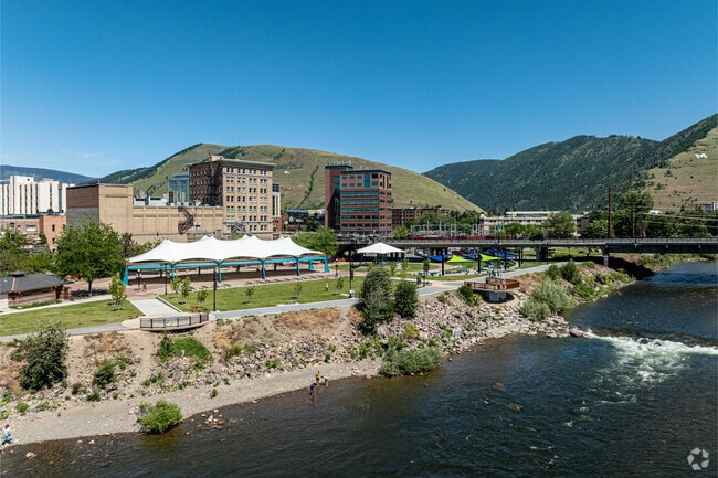 Caras Park is framed by a beautiful river.