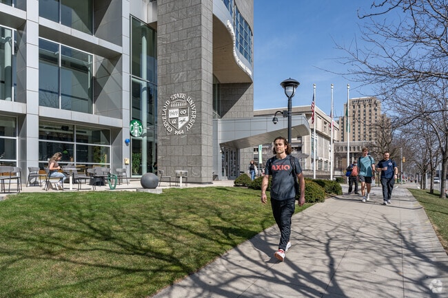 Students living in Campus District can easily walk to their classes at Cleveland State.