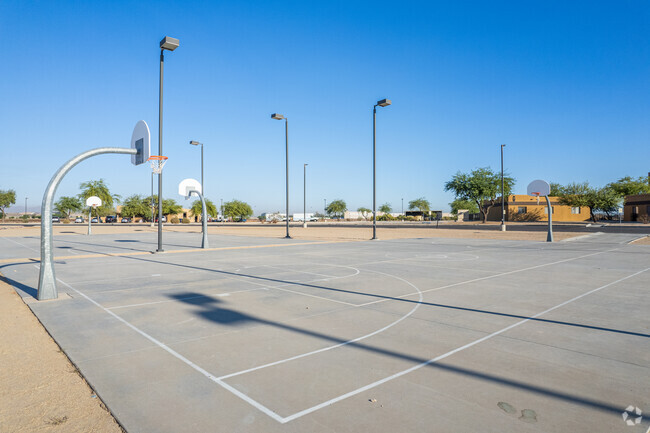 Shoot some hoops on the basketball court at Somerset Academy Skyway in Goodyear.