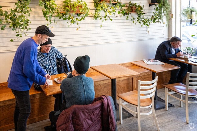 Enjoy a nice talk while having breakfast at Beans & Buns located in Edgewood, Cranston.