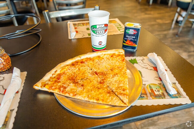 Goodfellas Pizzeria offers a daily special of two cheese slices and a fountain drink.