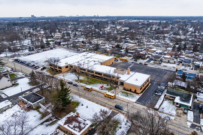 John E Albright Middle School has a large outdoor space for students.