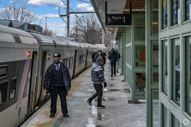 Catch a train to the shore or the city at Woodbridge Train Station.