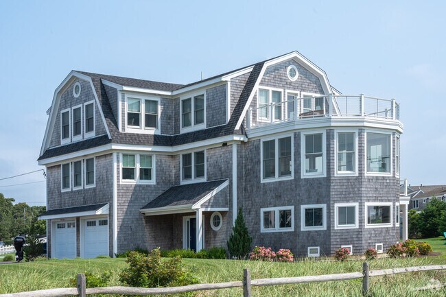 Gray shingle homes are a trademark of East Falmouth.