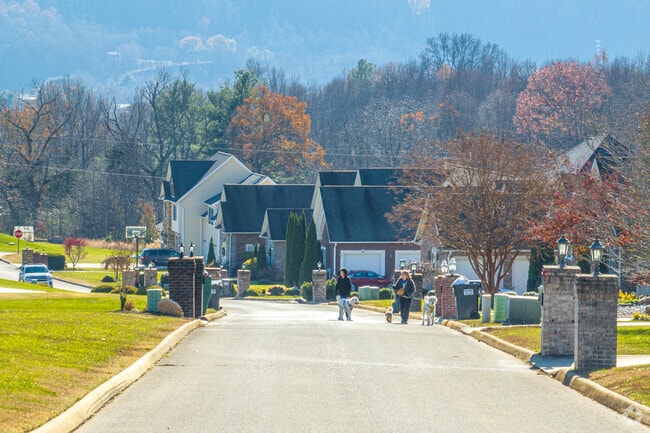 Families in Hunter enjoy walking their dogs along quiet, scenic neighborhood streets.