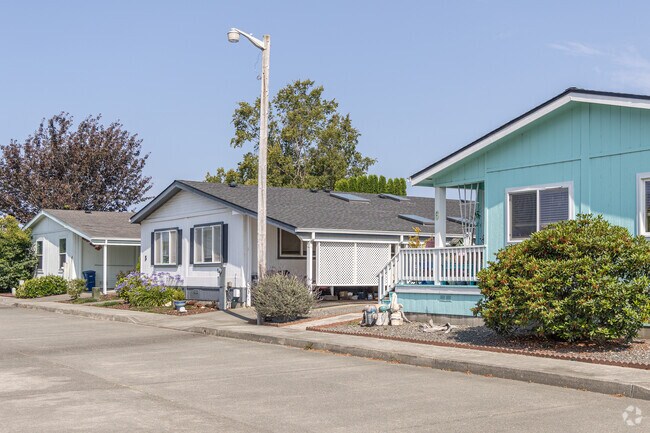 Manufacture homes are organized in well maintained communities.