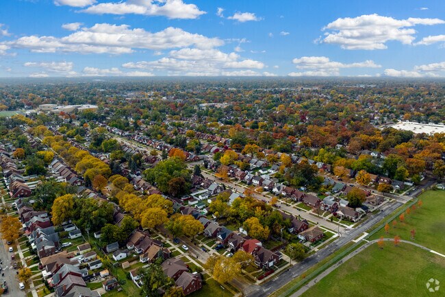 The Schulze neighborhood has rows and rows of single family brick homes.