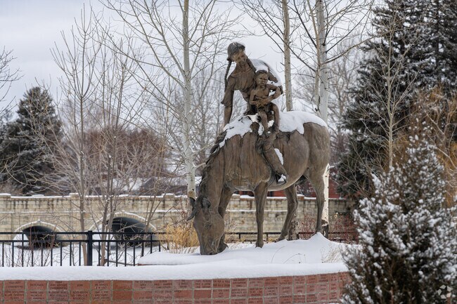 A statue of Sacajawea is the main attraction at the park in Livingston.