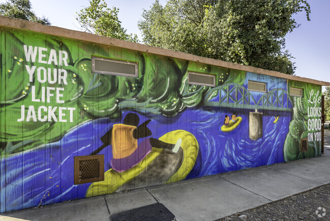 You can find artful safety reminders in the river parks in Sun River.