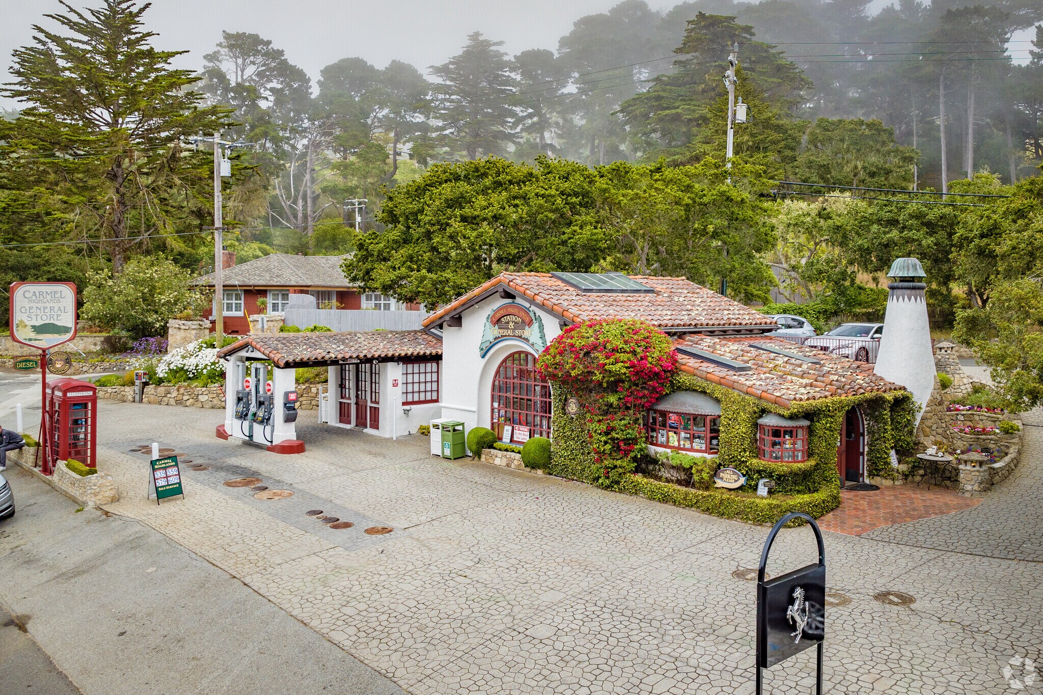 The Carmel Highlands Services Station is the only business in town.