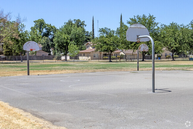 The basketball court at John Muir Elementary School in Merced.
