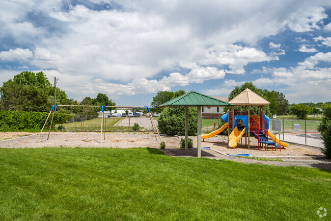 The playground and outdoor space at Jefferson Academy Elementary School in Broomfield, Colorado.
