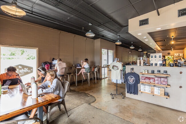 Lucky Dog Cafe is close to Lake Ella and is a local favorite for artisan coffee.