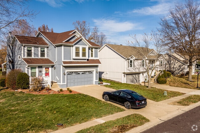 Many homes in South Overland Park have small front yards with nice curb appeal.