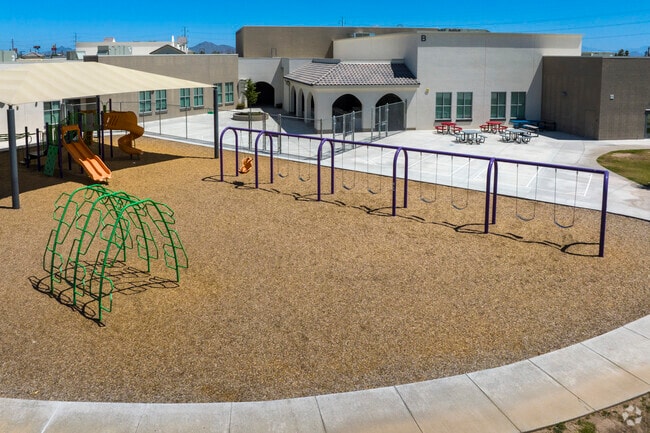 Large play areas gives the kids of Frank Elementary School in Guadalupe plenty of space to play.