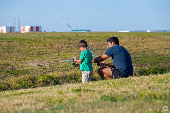 Families enjoy fishing in various spots across Dover, such as at Colonel Joe Kittinger Park.