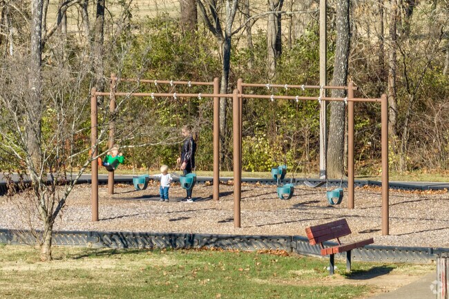 Lebanon's youngest residents take advantage of the playgrounds at Don Fox Park all year long.
