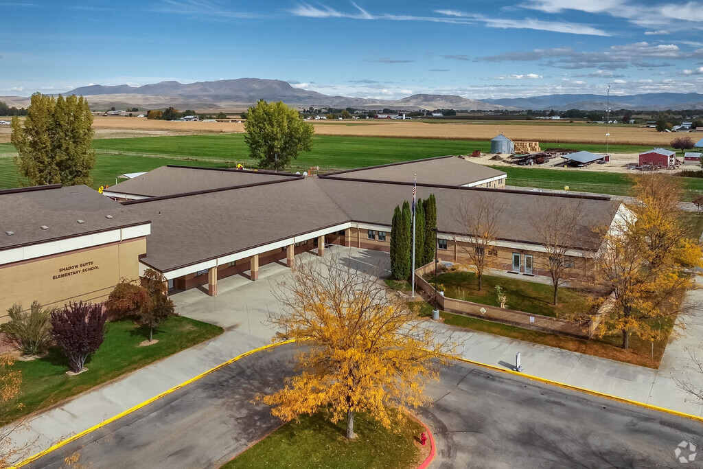 Shadow Butte Elementary is located in a rural area surrounded by mountains in Emmett, Idaho.