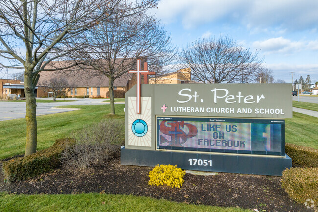 St. Peter Lutheran School sign.