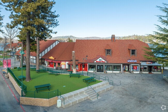 The Village shopping center sits on the lakefront of Lake Arrowhead Resort and Spa.