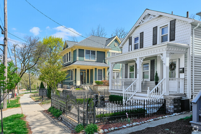 Rows of Victorian-style homes line Main Street in Kerrytown.