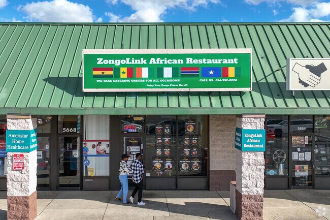 Zongo Link African Restaurant in Northern Woods serves authentic African dishes.