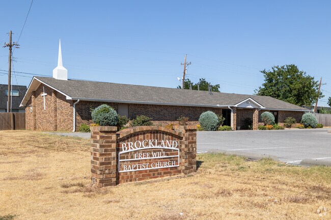 Brockland Free Will Baptist Church marks one entrance to the neighborhood.