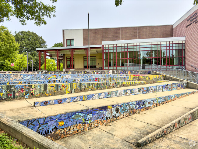 Carderock Springs Elementary School artwork decorates the school grounds.