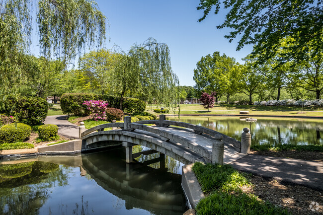 The bridge in Mark S. Brown Municipal Park was moved to Bartlett from Nagoya, Japan in 1988.