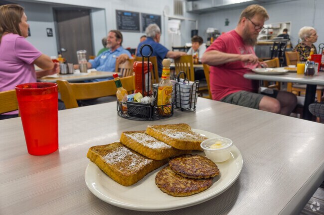 The Windmill Cafe in Downtown Savage serves breakfast all day.