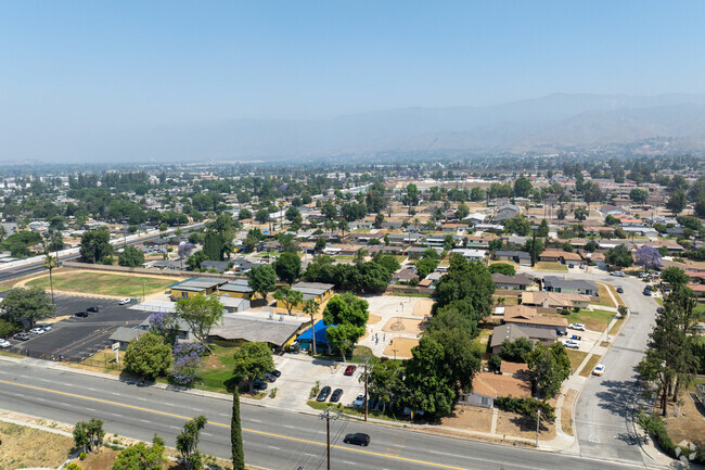 New Vision Middle School offers a sprawling campus when viewed from above.