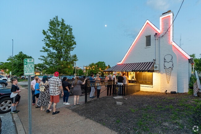 The evening line at Clementine's in downtown Kirkwood often runs out to the road.