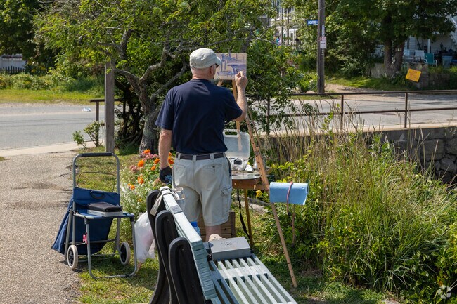 Painters and artists can be found working outside in the Rocky Neck Art Colony.